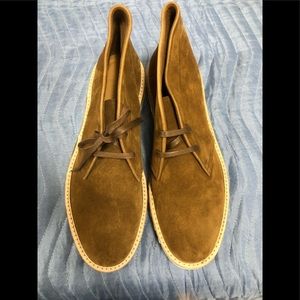 Brown suede Giorgio Armani high top sneakers